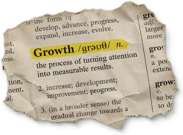 Newspaper clipping defining Growth