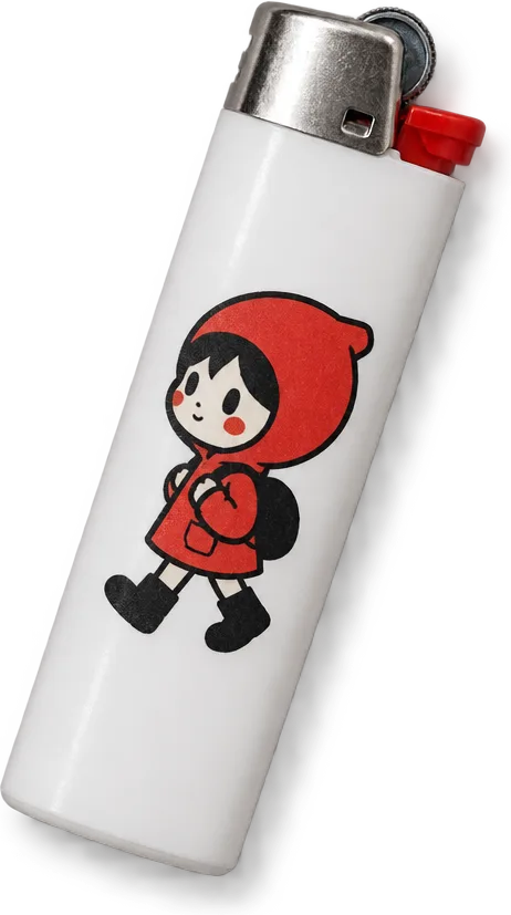 Lighter with a cartoon sticker