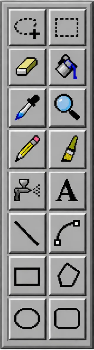 Retro paint tool palette