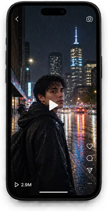 Phone showing the 2.9M view reel