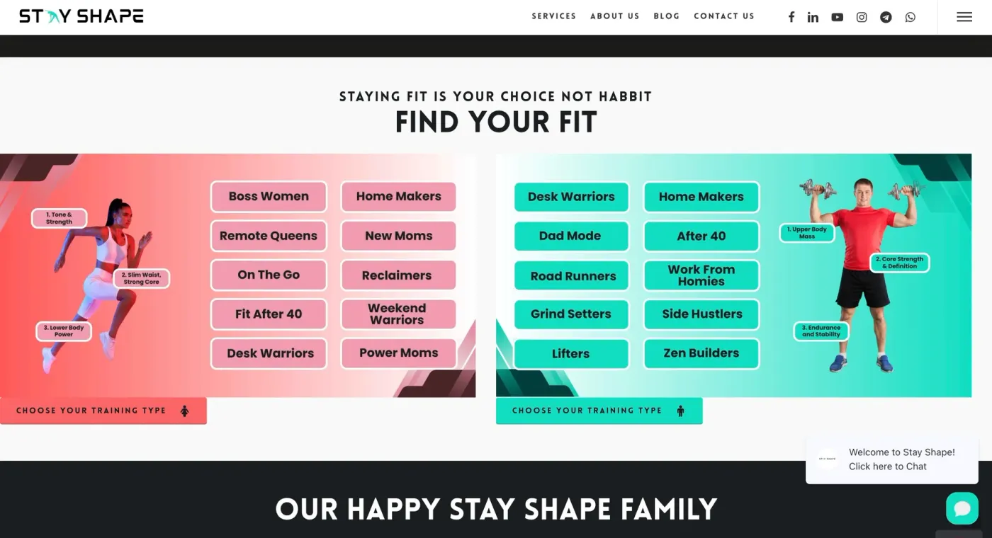 Stay Shape: screen 1