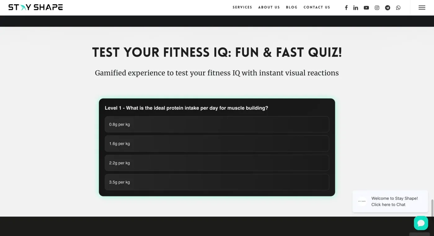 Stay Shape: screen 2